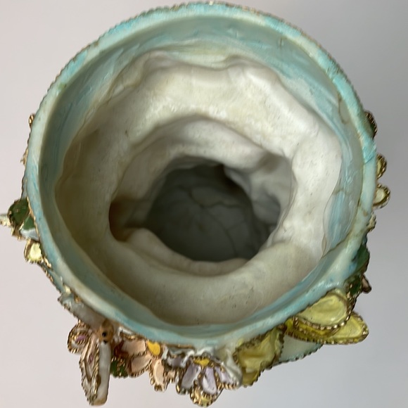 Margies Garden Rabbit Vase Ceramic Bunny Flower Hat Basket Spring Easter bunny - Picture 2 of 8